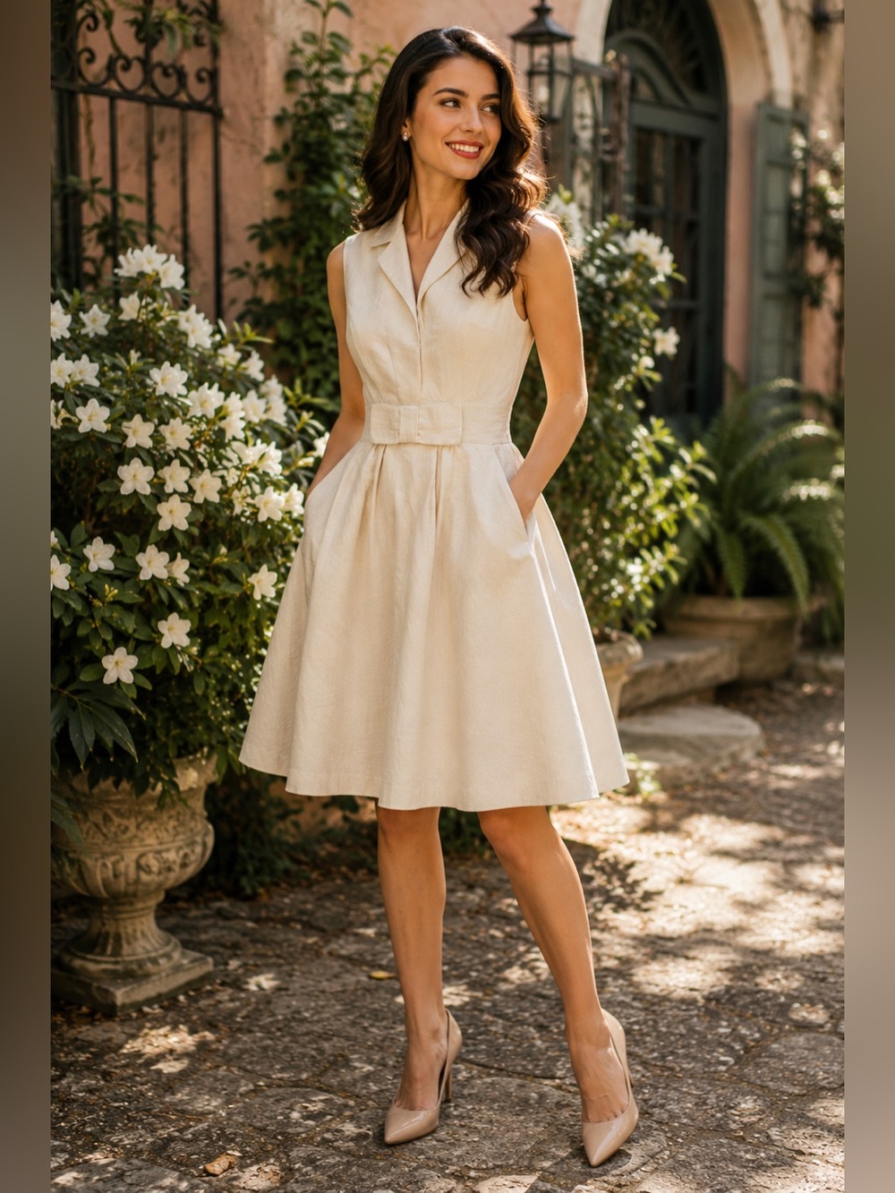 Candice Gwinn New Orleans Ivory Retro Fit & Flare Cocktail Dress 4 Coquette